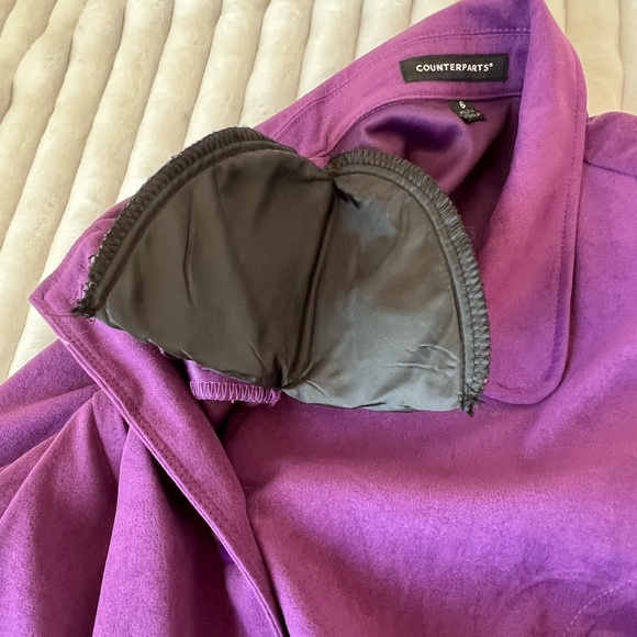 Counterparts Vintage Purple Blazer Jacket w. Large Buttons - Shoulder Pads S.6 - Picture 12 of 13